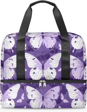 Butterfly Prints Travel Duffel Bag Dry Wet Separated Sports Tote Travel Duffle Bag Gym Workout Bag Women Travel Duffel Bag for Women, Travel, Gym, Work