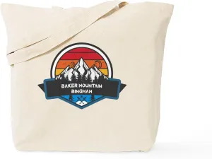 CafePress Baker Mountain Bingham Maine Reusable Natural Beige Canvas Shopping Bag