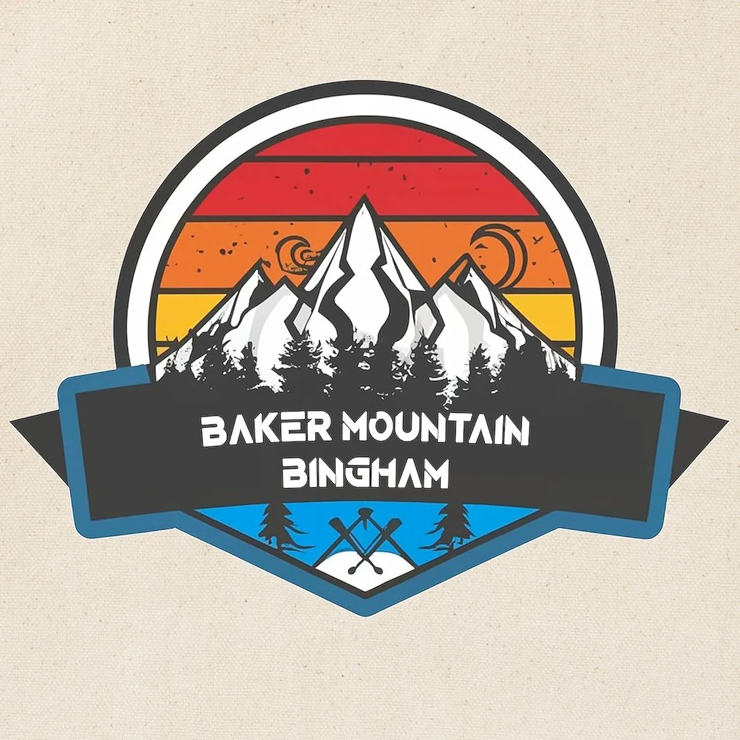 CafePress Baker Mountain Bingham Maine Reusable Natural Beige Canvas Shopping Bag