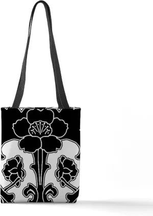 CafePress Dark Flower Motif 2_Bl 13"x13" Reusable Grocery Shopping Sling Tote Bag