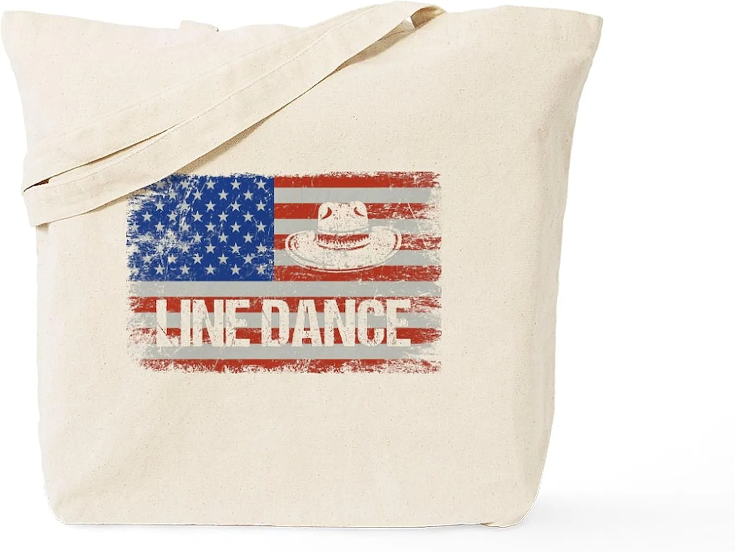 CafePress Line Dance Line Dancing American F Reusable Natural Beige Canvas Shopping Bag
