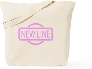 CafePress New Line Stamp Reusable Natural Beige Canvas Shopping Bag