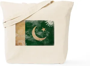 CafePress Pakistan Flag Tote Bag Reusable Natural Beige Canvas Shopping Bag