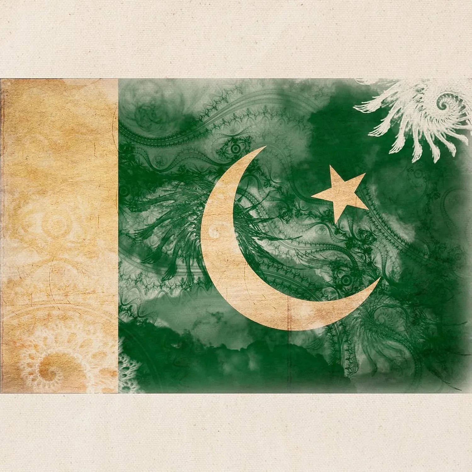 CafePress Pakistan Flag Tote Bag Reusable Natural Beige Canvas Shopping Bag