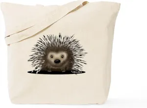 CafePress Porcupine Tote Bag Reusable Natural Beige Canvas Shopping Bag