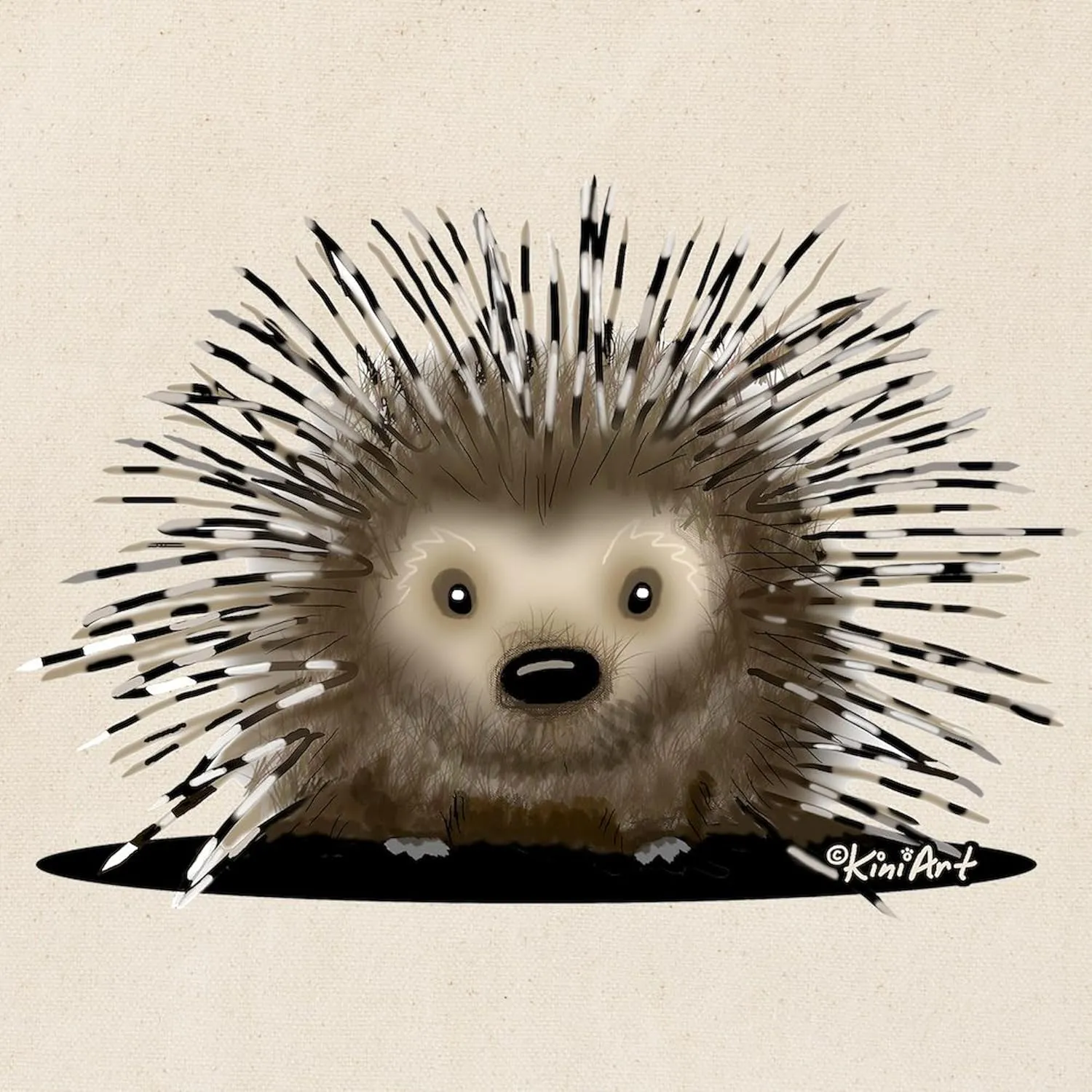 CafePress Porcupine Tote Bag Reusable Natural Beige Canvas Shopping Bag