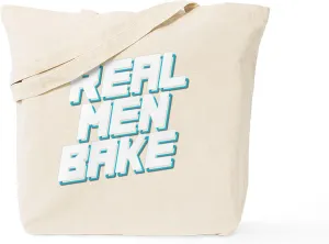 CafePress Real Men Bake Reusable Natural Beige Canvas Shopping Bag
