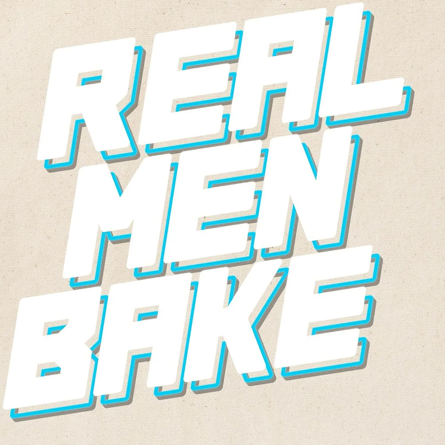 CafePress Real Men Bake Reusable Natural Beige Canvas Shopping Bag