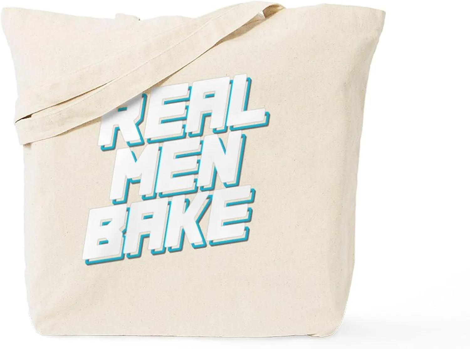CafePress Real Men Bake Reusable Natural Beige Canvas Shopping Bag