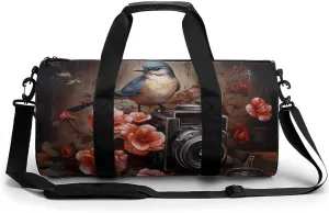 Camera Birds Photography Sports Gym Bag Waterproof Duffel Bag Travel Overnight Bag Carryon Weekend Bag