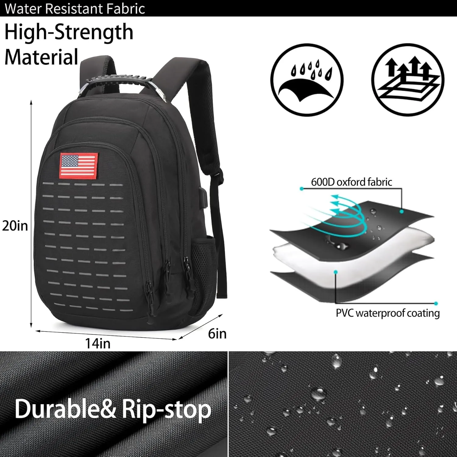 Camo Backpack,Small Tactical Backpack for outdoor,Military Teen Boys Backpacks for School with USB Charging Port,40L
