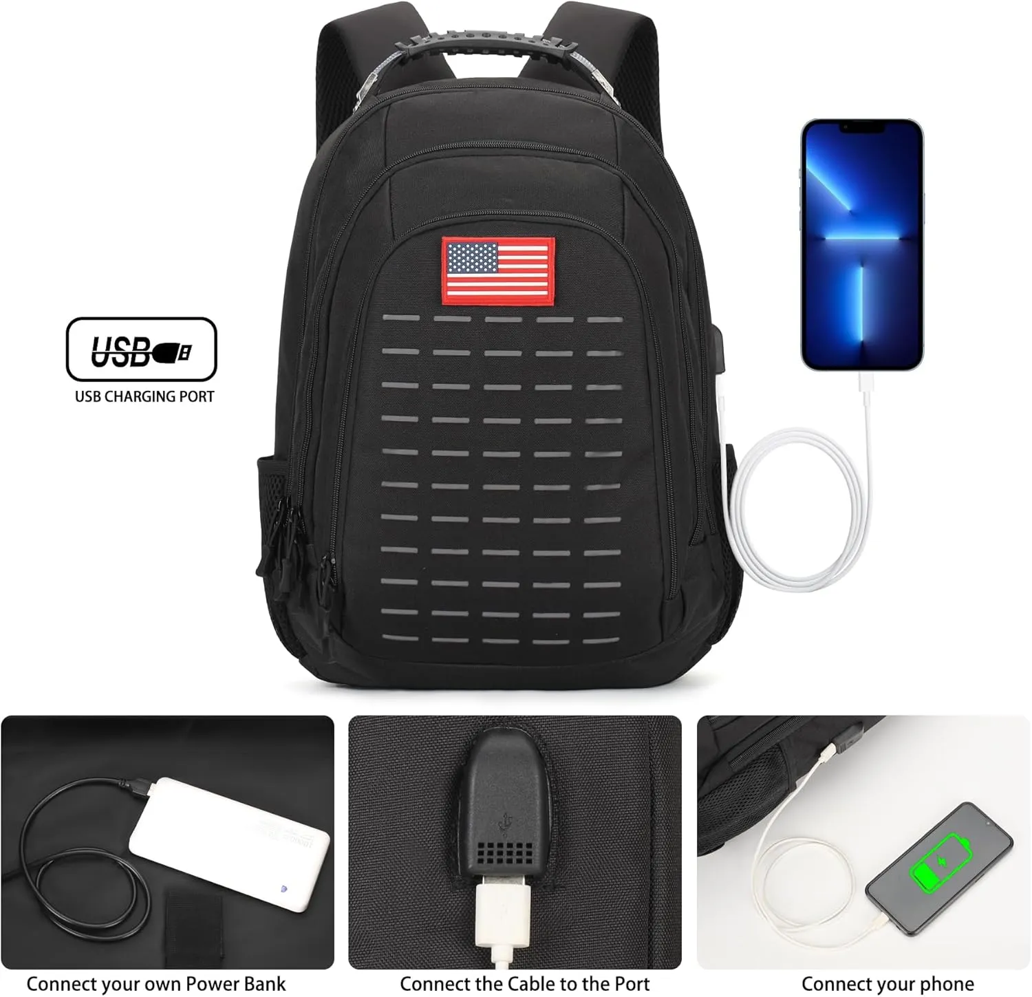Camo Backpack,Small Tactical Backpack for outdoor,Military Teen Boys Backpacks for School with USB Charging Port,40L