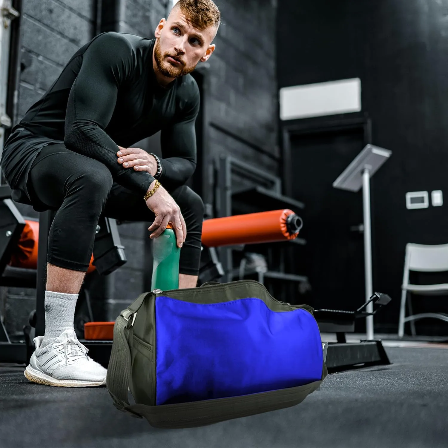 C&F BOGMOST Small Travel Duffel Bag Foldable Waterproof Gym Bag for Gym Beach Swim Bag Men Women Duffle Bags Lightweight Oxford Cloth Sports Bags -Blue