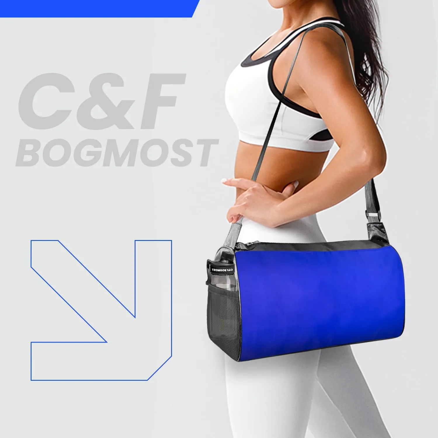 C&F BOGMOST Small Travel Duffel Bag Foldable Waterproof Gym Bag for Gym Beach Swim Bag Men Women Duffle Bags Lightweight Oxford Cloth Sports Bags -Blue