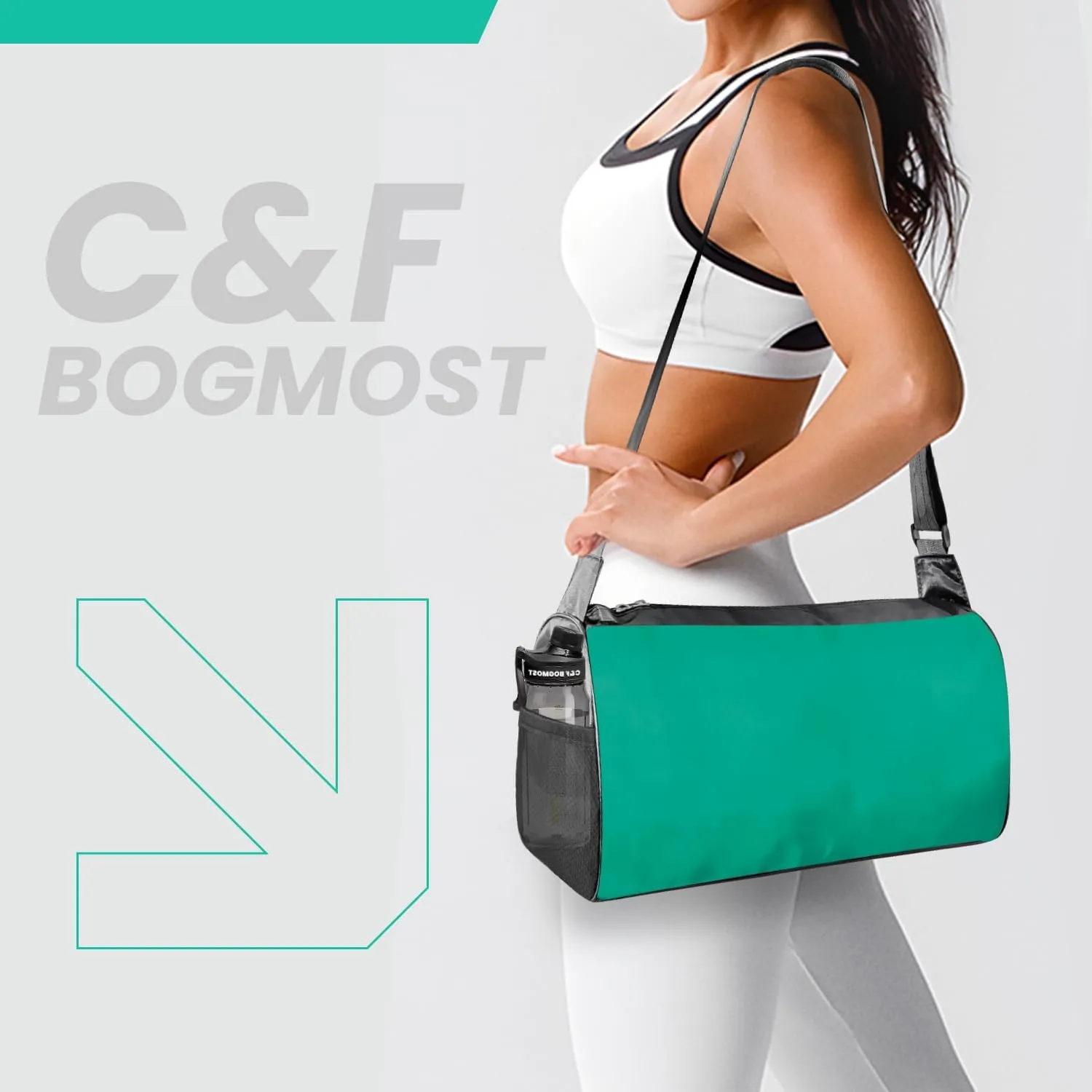 C&F BOGMOST Small Travel Duffel Bag Foldable Waterproof Gym Bags for Gym Beach Swim Bag Men Women Duffle Bag Lightweight Oxford Cloth Sports Bags-Green