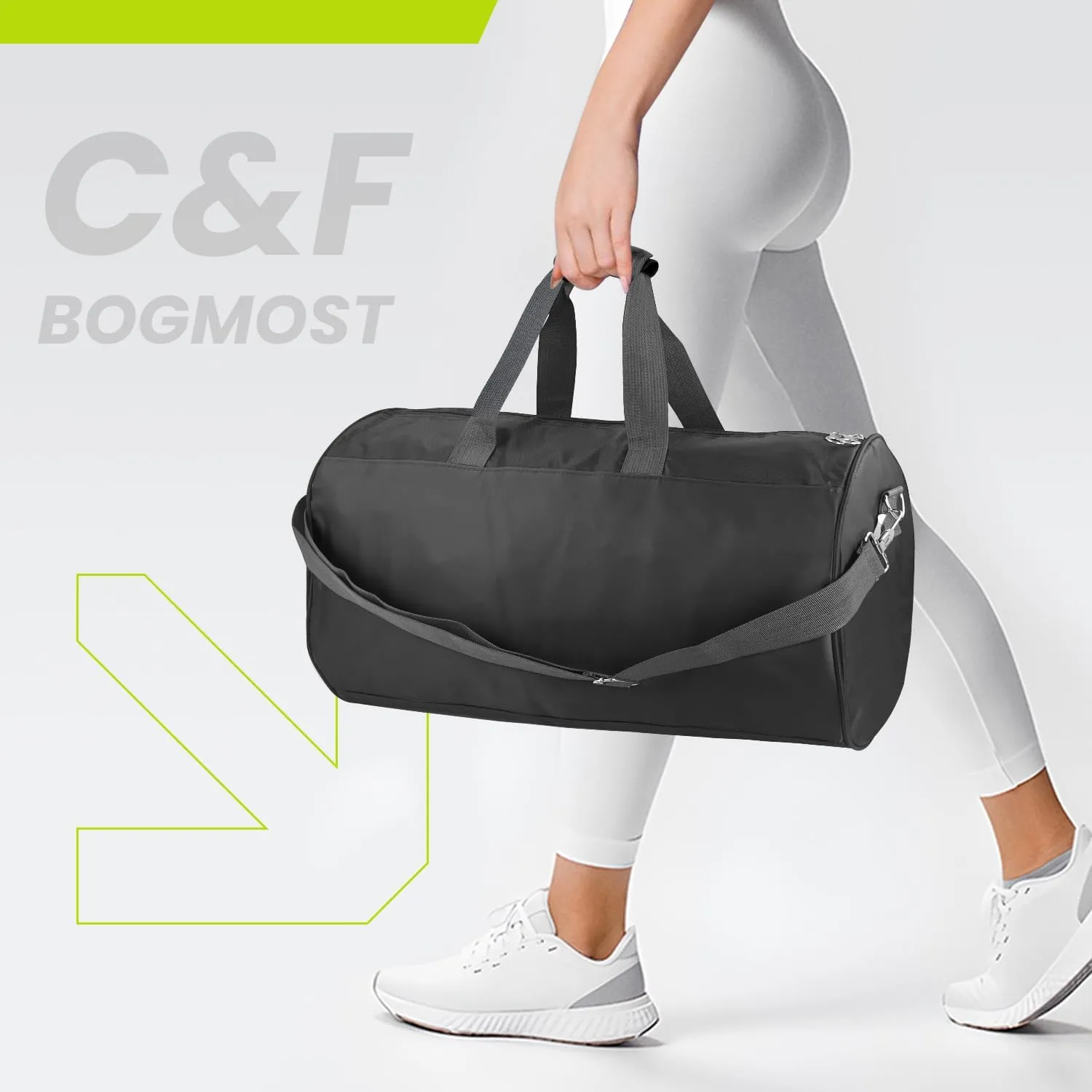 C&F BOGMOST Travel Duffel Bag Large Foldable Waterproof Gym Bag for Gym Beach Swim Bag Men Women Duffle Bag Lightweight Oxford Cloth Sports Bag -Black