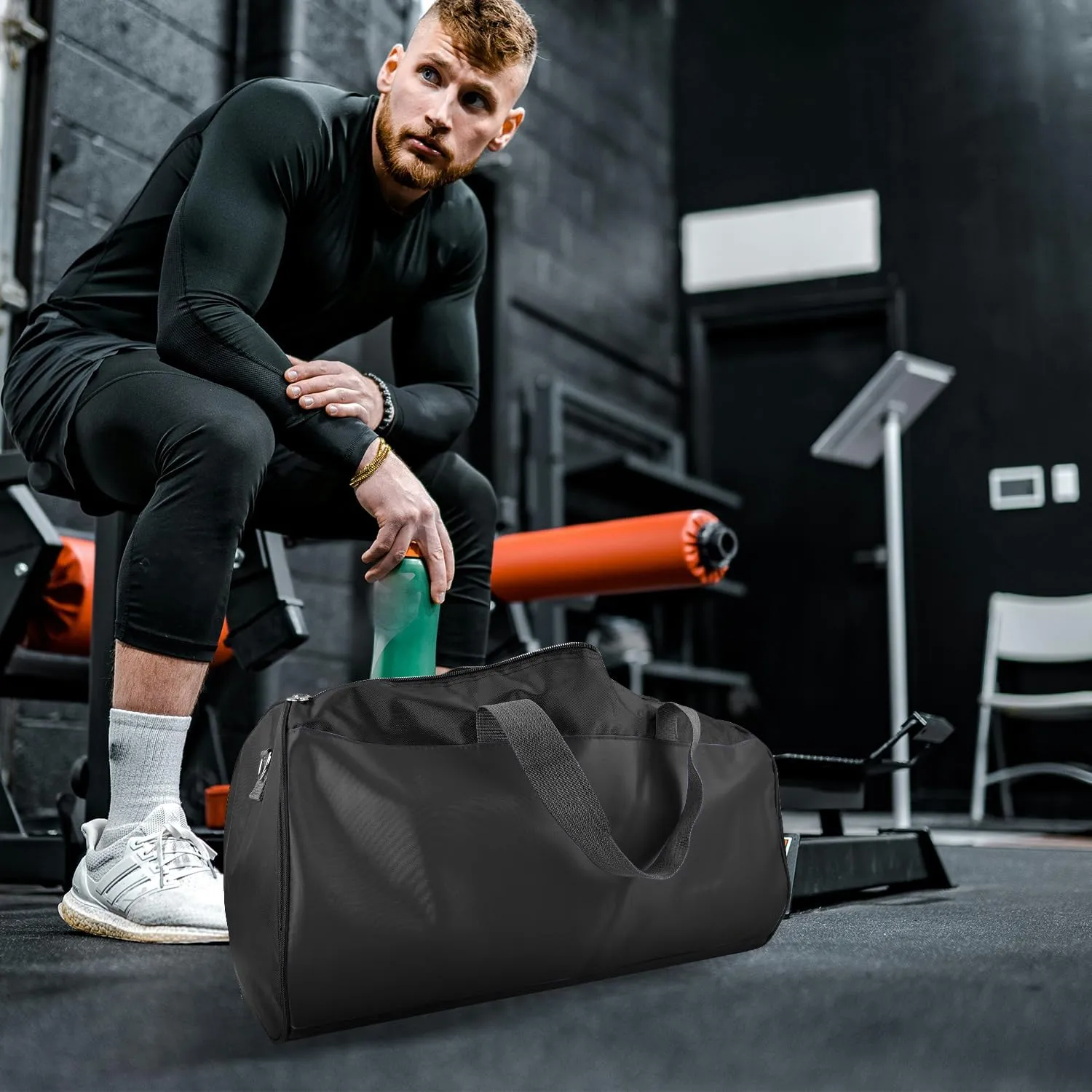 C&F BOGMOST Travel Duffel Bag Large Foldable Waterproof Gym Bag for Gym Beach Swim Bag Men Women Duffle Bag Lightweight Oxford Cloth Sports Bag -Black
