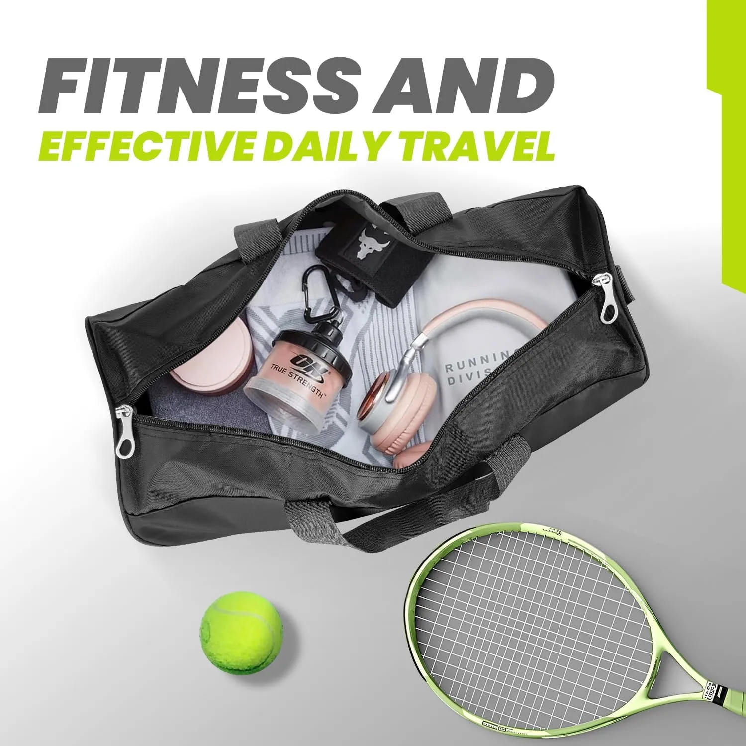 C&F BOGMOST Travel Duffel Bag Large Foldable Waterproof Gym Bag for Gym Beach Swim Bag Men Women Duffle Bag Lightweight Oxford Cloth Sports Bag -Black