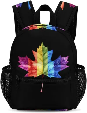 Canada Leaf LGBT Prideful 13 Inch Backpack Waterproof Lightweight Travel Backpack Purse Hiking Daypack