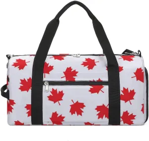 Canada Maple Leaf Gym Duffle Bag Waterproof Travel Bag Small for Sports and Weekend Getaway
