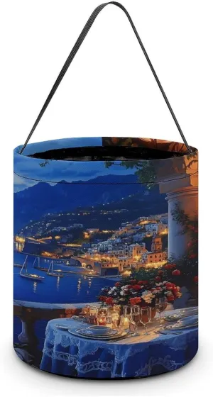 Candlelight Dinner Coastal Balcony Halloween Candy Bag Candy Tote Bucket Gift Bags Party Supplies for Women Men