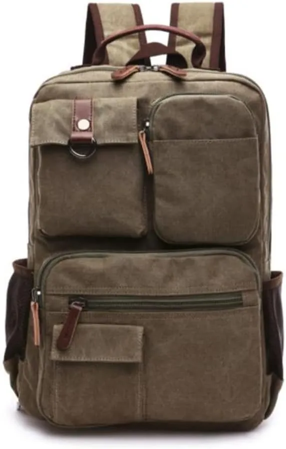 Canvas Backpacks Daypack Travel Bag Men Hiking Backpack, One Color, One Size