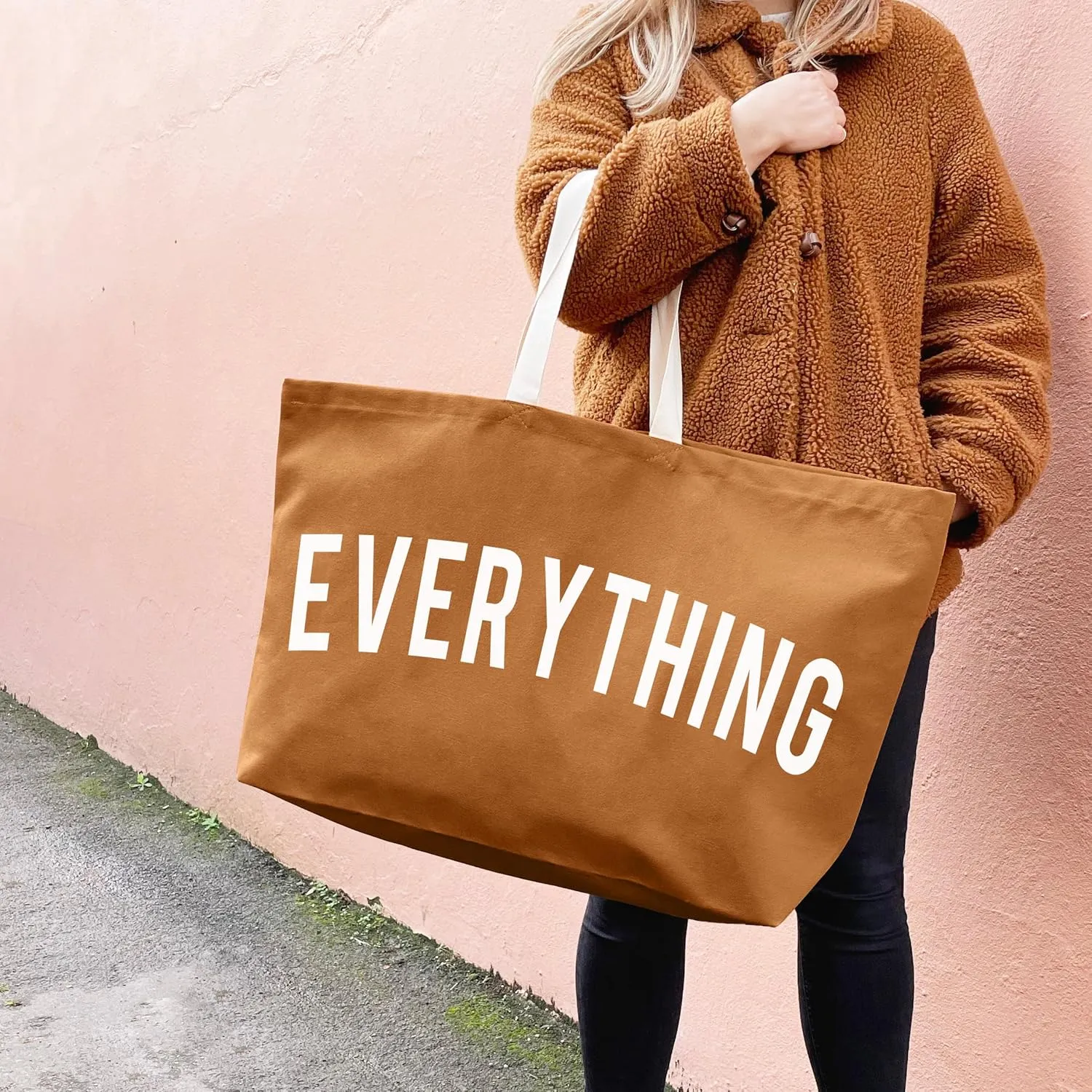 Canvas Tote Bag - Extra Large Shopping Beach Totes Bags Reusable Big Grocery Bag 28" x 8" x 16"
