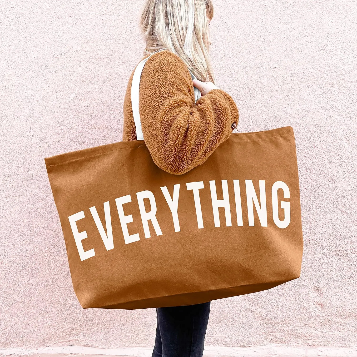 Canvas Tote Bag - Extra Large Shopping Beach Totes Bags Reusable Big Grocery Bag 28" x 8" x 16"