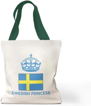 Canvas Tote Bag for Women Swedish Princess Crown Sweden Country Flag Beach Bags for Women