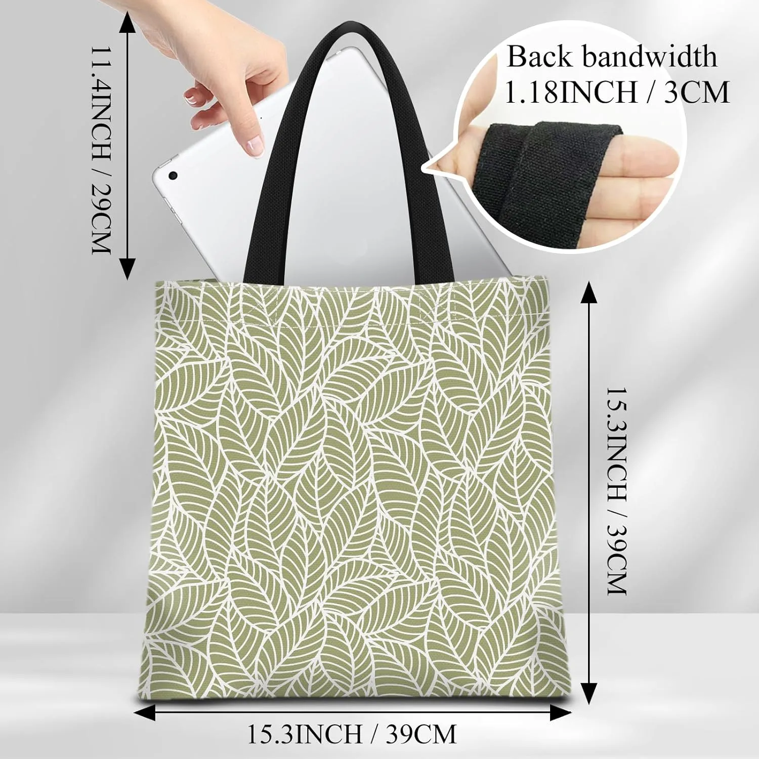 Canvas Tote Bag for Women，Cute Heavy-Duty Shoulder Bag with Zipper Pocket -Travel Tote for Grocery, Gym,Shopping
