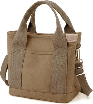 Canvas Tote Bag for Women,Small Totes Bags with Zipper Cute Crossbody Purse with Pockets Large Shoulder Handbag,2 Sizes