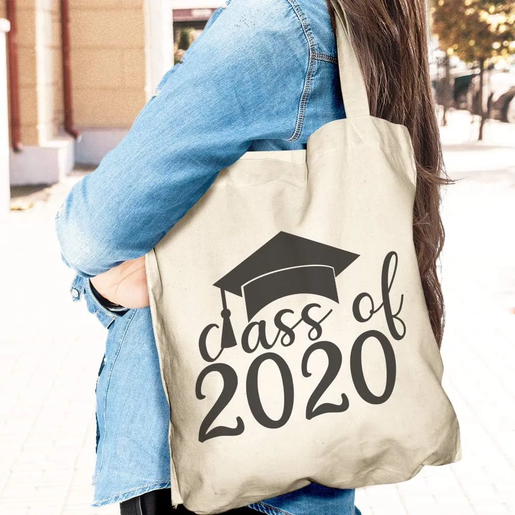 Canvas Tote Reusable Shopping Bag Class of 2020 Grad Graduation Senior A Beach for Women