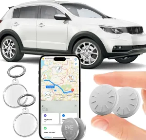Car GPS Tracking Device for Vehicles, Cars etc,2 PCS Real Time Mini Hidden Car Tracker with Waterproof Case, Work with Find My (iOS Only), No Monthly Fee