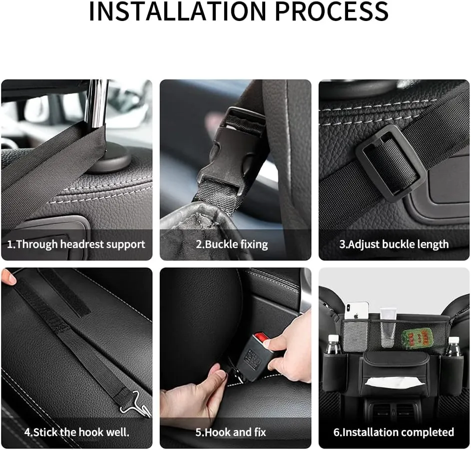 Car Net Pocket Handbag Holder Between Seats Purse Holder for Car Back Seat Organizers Storage Automotive Consoles & Organizers Front Seat Car Handbag Holder Barrier of Backseat Pet Kids 3
