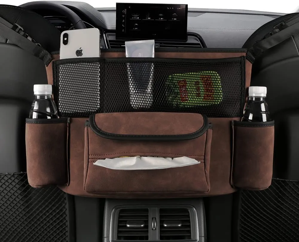 Car Net Pocket Handbag Holder Between Seats Purse Holder for Car Back Seat Organizers Storage Automotive Consoles & Organizers Front Seat Car Handbag Holder Barrier of Backseat Pet Kids 3