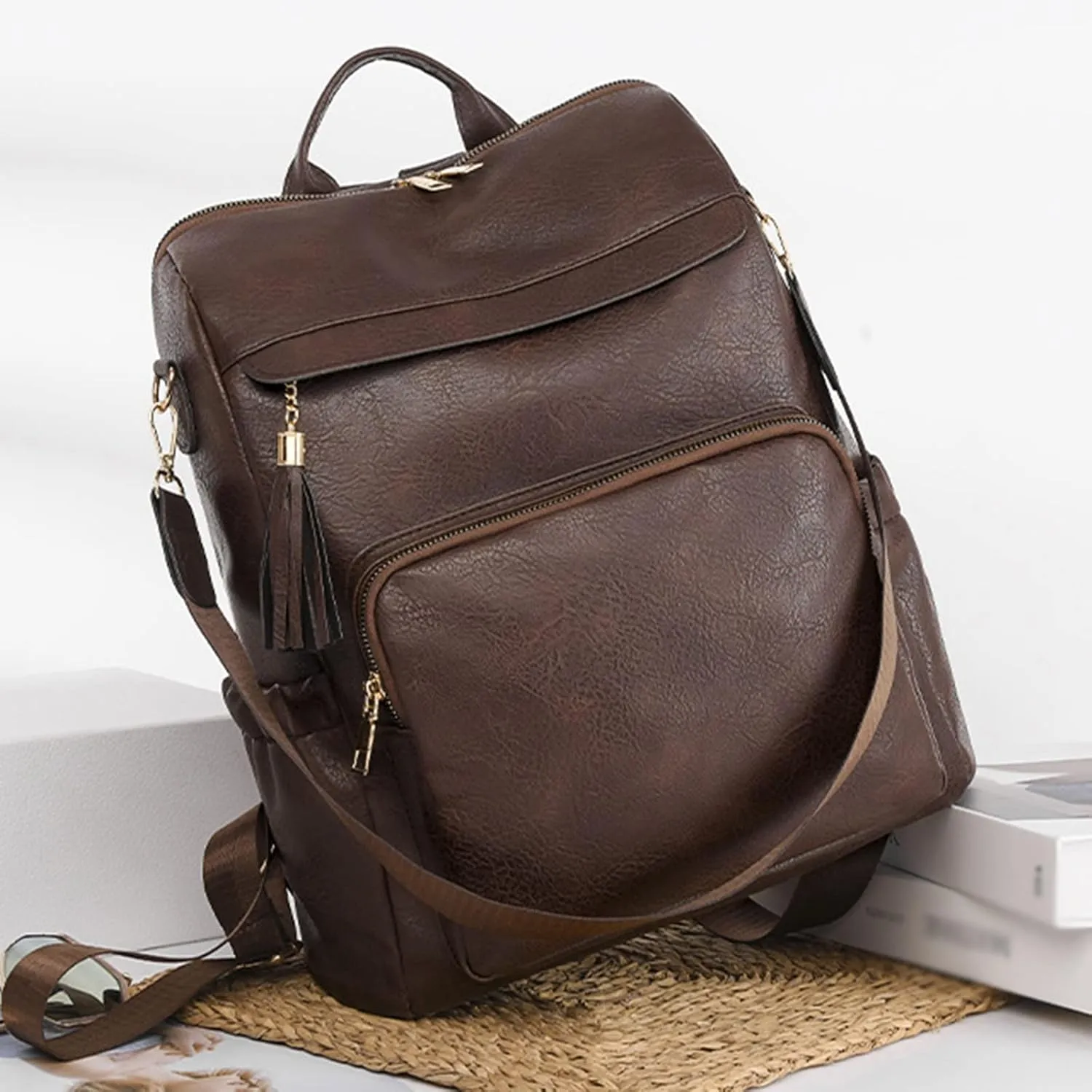 Carry on Backpack for Women Convertible Shoulder Bags with Wristlet for Work College Purse Necessities for Women