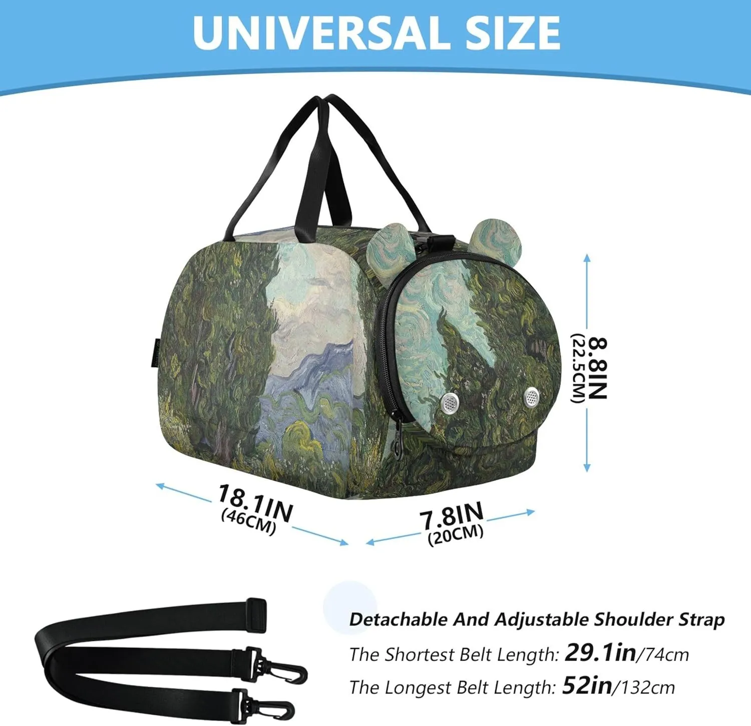 Carry on Duffel Bag Boys Cypresses Vincent Vangogh Overnight Bags Toddler Duffle Bags for Traveling Tote Sports Duffle Bag