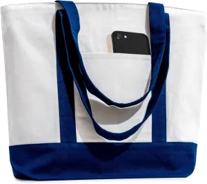 Carrywell (Not Made in China) Canvas Tote Bags In Bulk, Reusable Shopping Bags, Organic Cotton Cloth