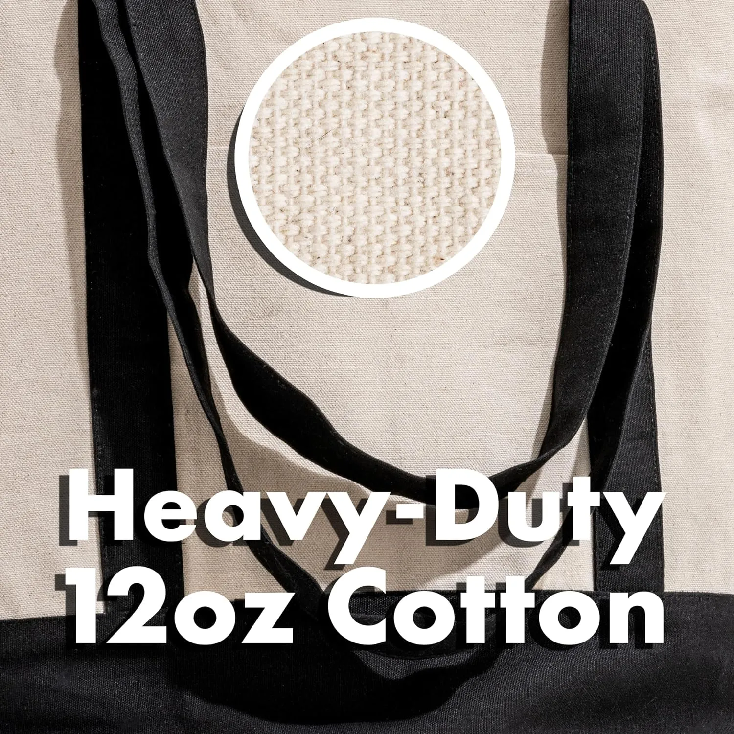Carrywell (Not Made in China) Canvas Tote Bags In Bulk, Reusable Shopping Bags, Organic Cotton Cloth