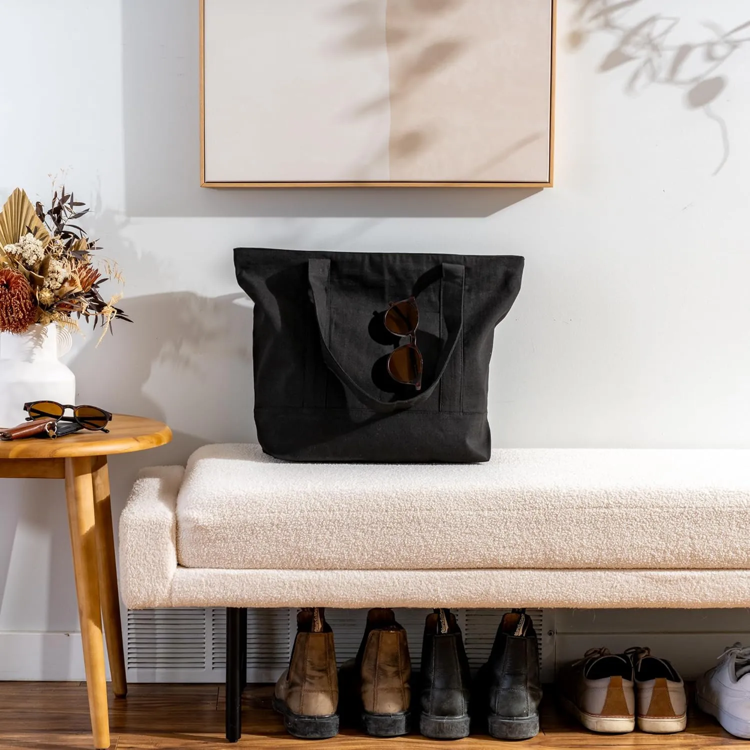Carrywell (Not Made in China) Canvas Tote Bags In Bulk, Reusable Shopping Bags, Organic Cotton Cloth