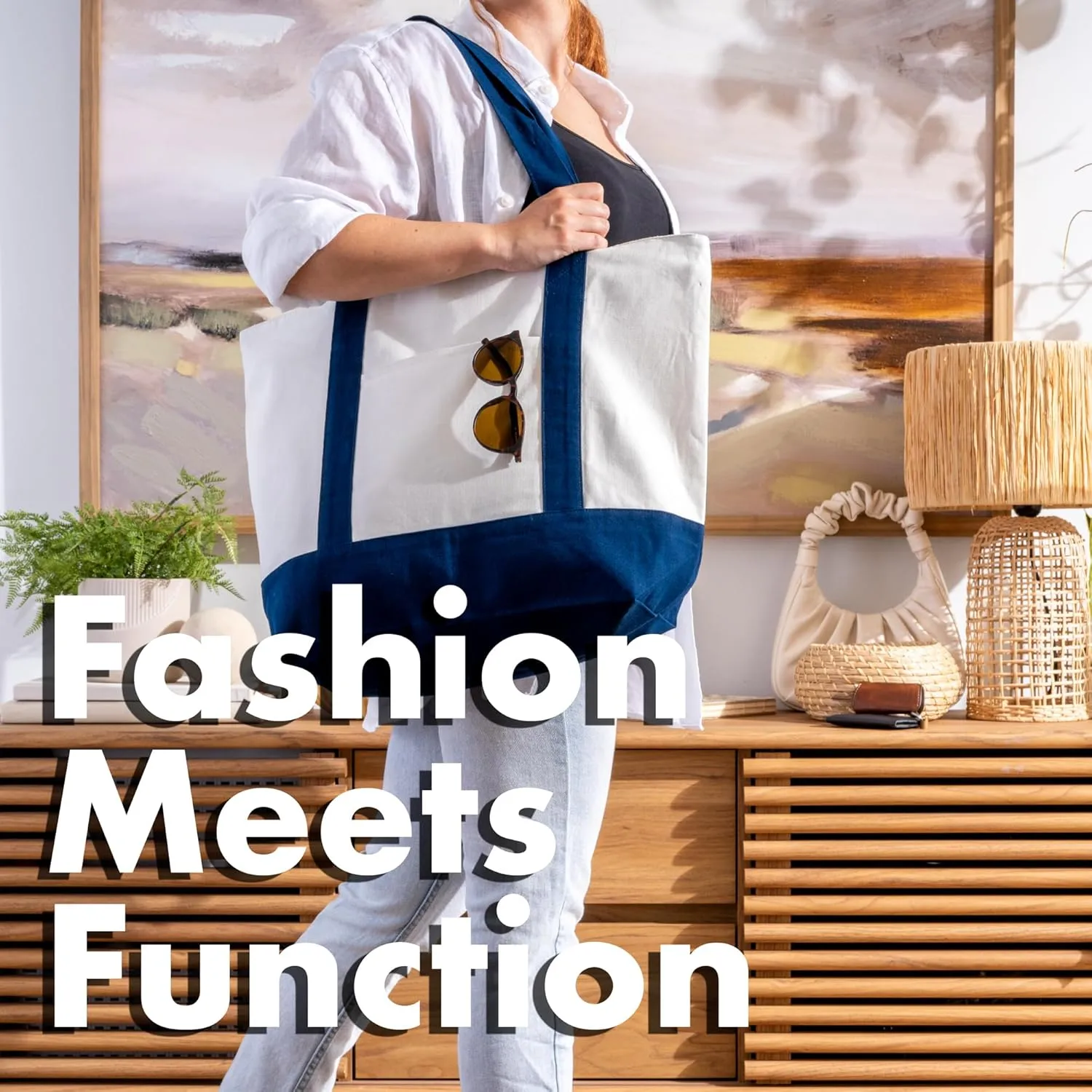 Carrywell (Not Made in China) Canvas Tote Bags In Bulk, Reusable Shopping Bags, Organic Cotton Cloth
