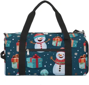 Cartoon Snowman Gifts Sports Gym Bag Lightweight Travel Duffel Bag Workout Bags Casual Weekender Bag for Men Women