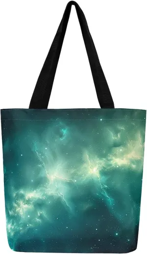 Cartoon Train Canvas Tote Bag,Retro Train Reusable Grocery Handbag