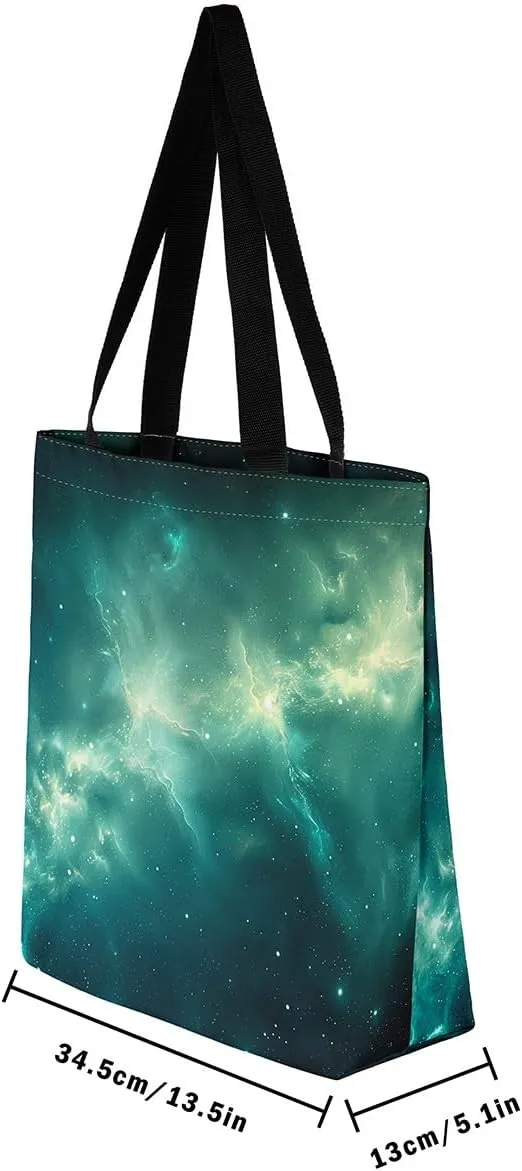 Cartoon Train Canvas Tote Bag,Retro Train Reusable Grocery Handbag