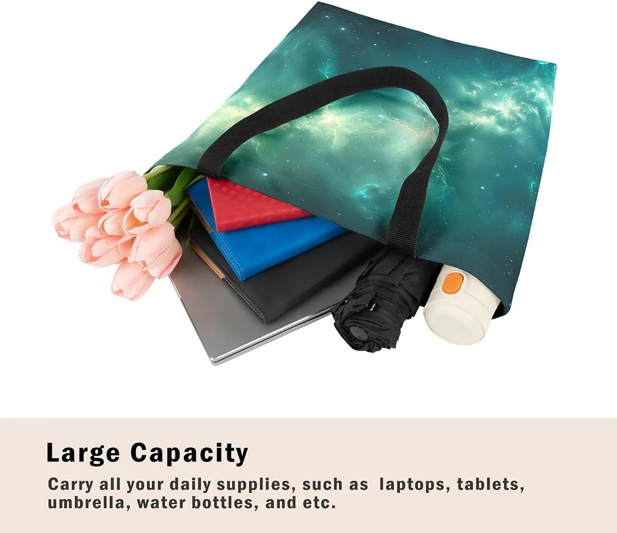 Cartoon Train Canvas Tote Bag,Retro Train Reusable Grocery Handbag