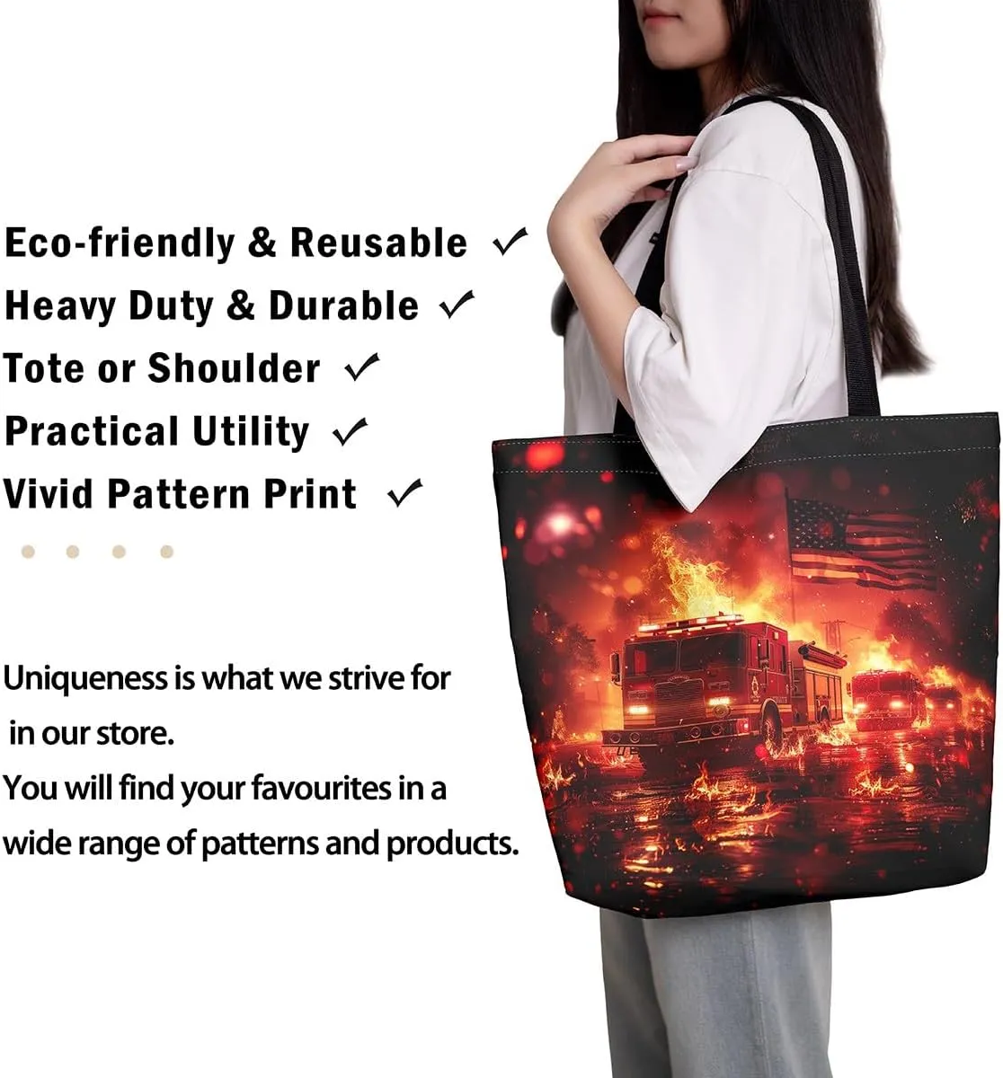 Castle Fairy Dirt Bike Canvas Tote Bag for Adults
