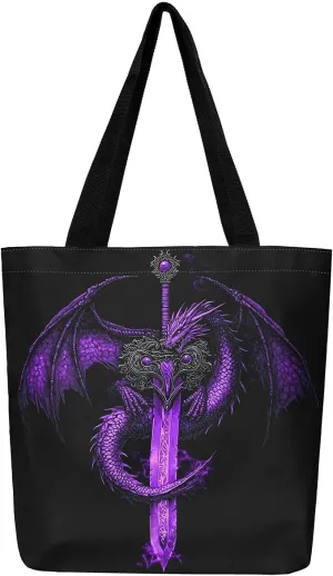 Castle Fairy Gamer Canvas Tote Bag Aesthetic for Women,Sports Reusable Grocery Handbag