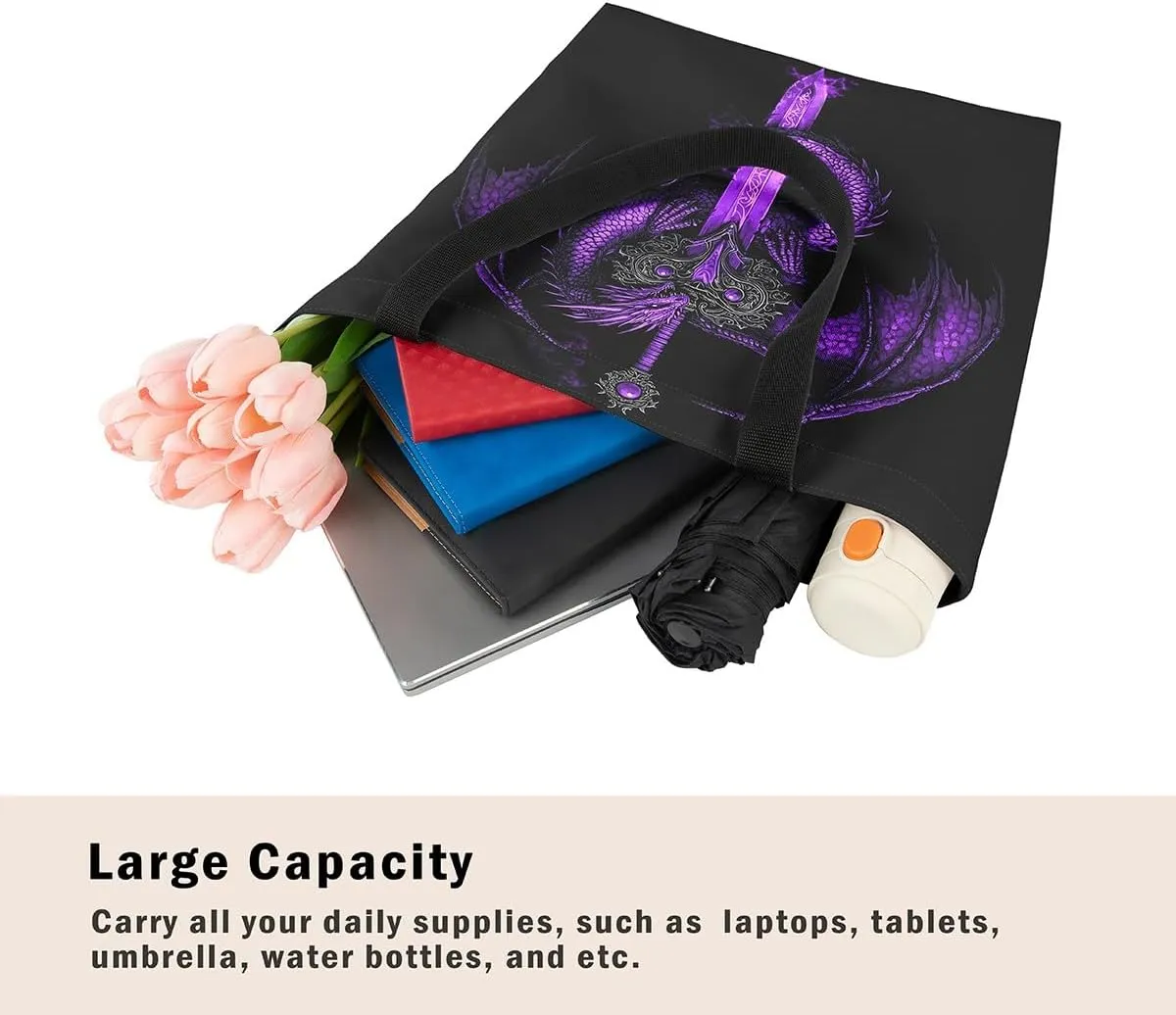Castle Fairy Gamer Canvas Tote Bag Aesthetic for Women,Sports Reusable Grocery Handbag