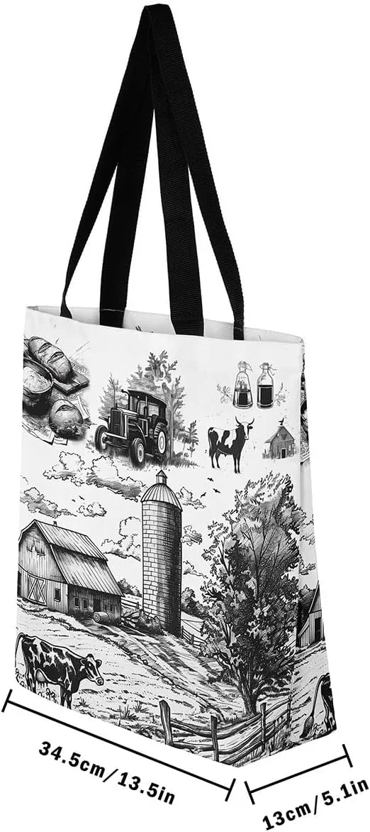 Castle Fairy Kids Teens Canvas Tote Bag Aesthetic for Women Girls,Colorful Animals Floral Reusable Grocery Handbag
