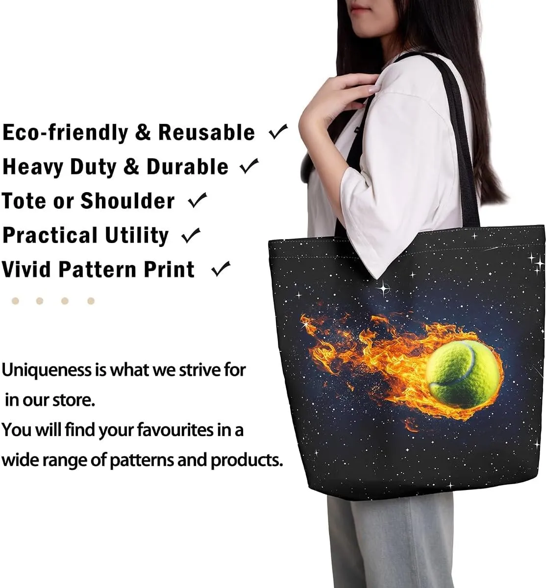 Castle Fairy Tennis Canvas Tote Bag for Adults